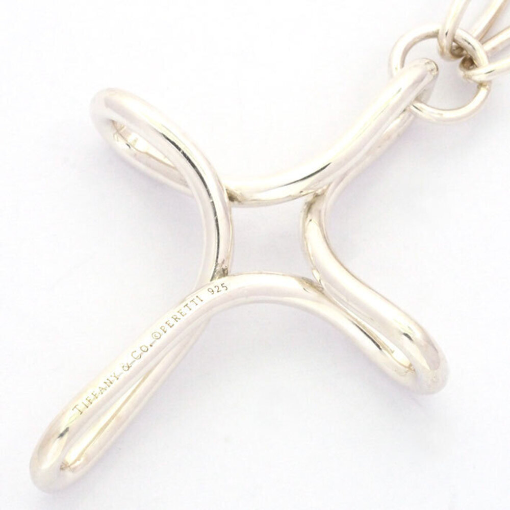 Tiffany Open Cross Infinity Oval Link Silver Neck… - image 6